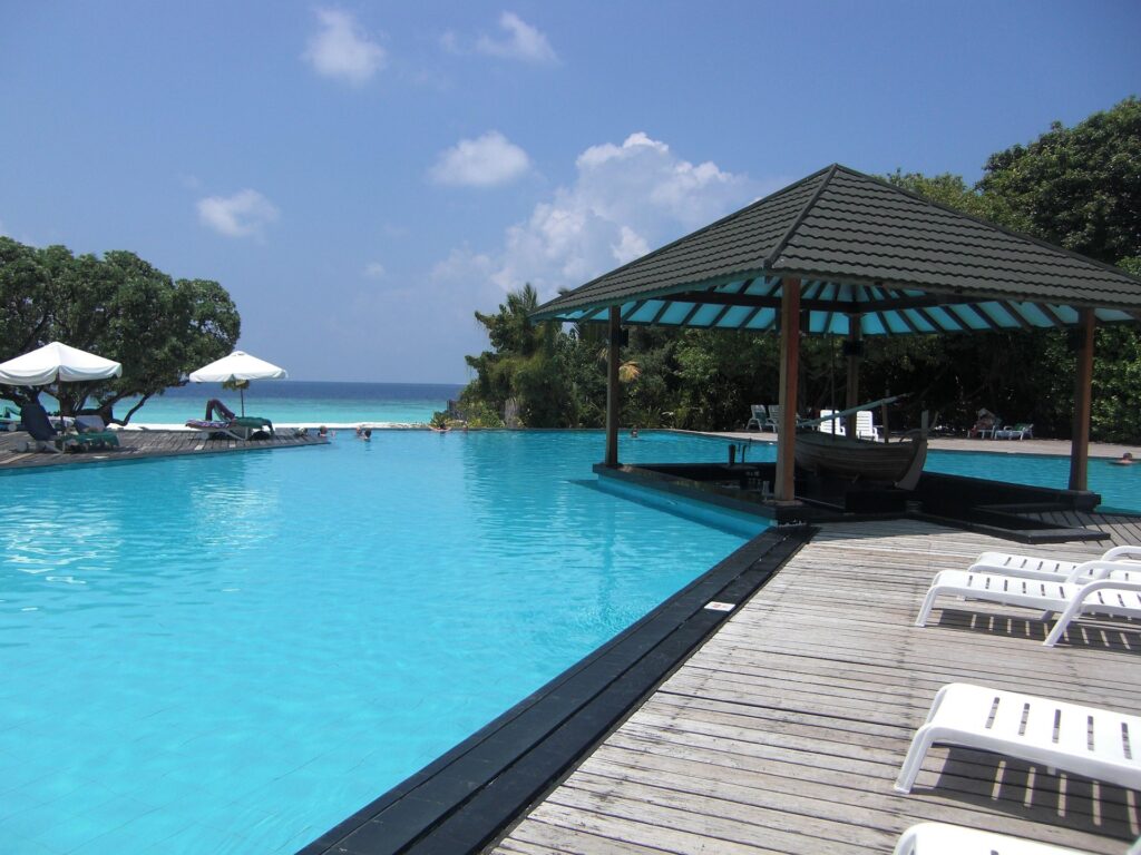 Beach house on Maldives island